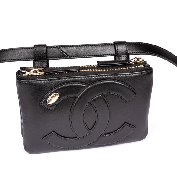 CHANEL Lambskin CC Mania Waist Belt Bag Black - Picture 4 of 8